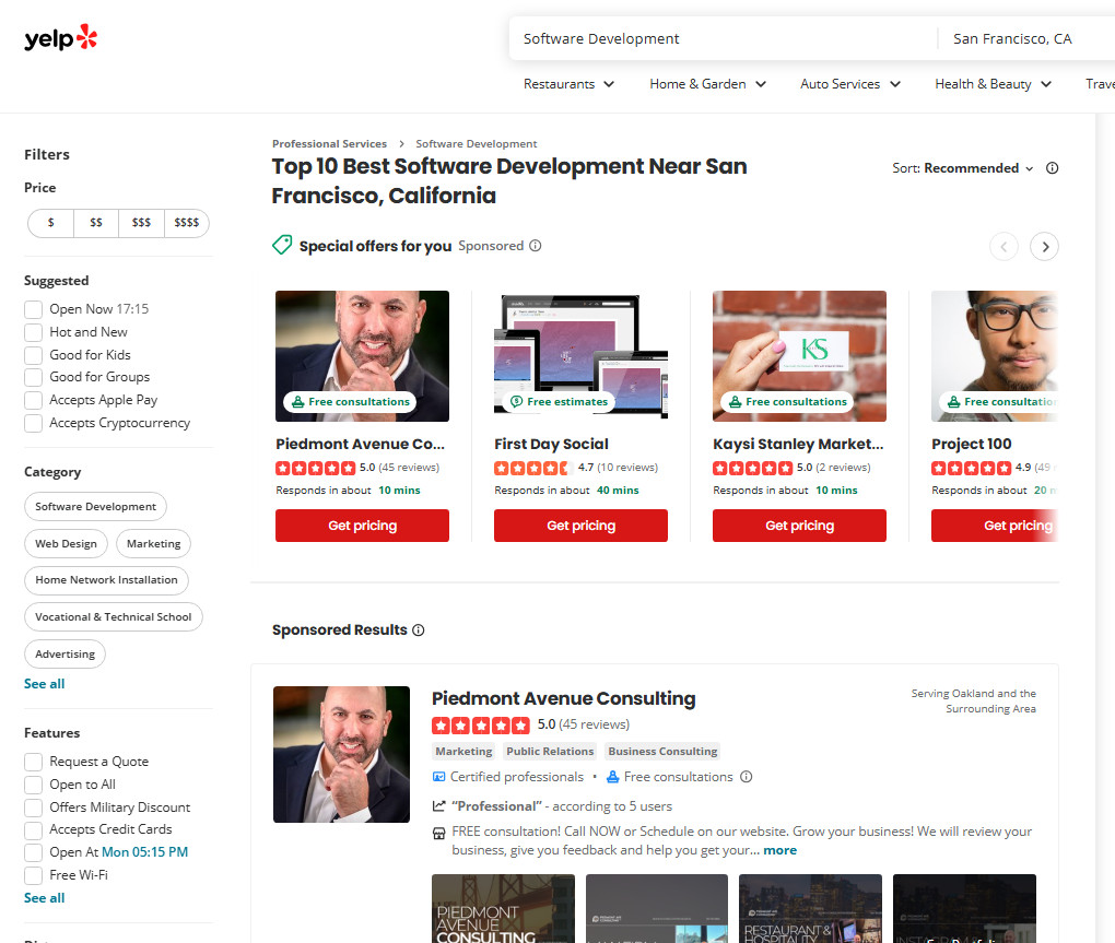 Features of Yelp Ads