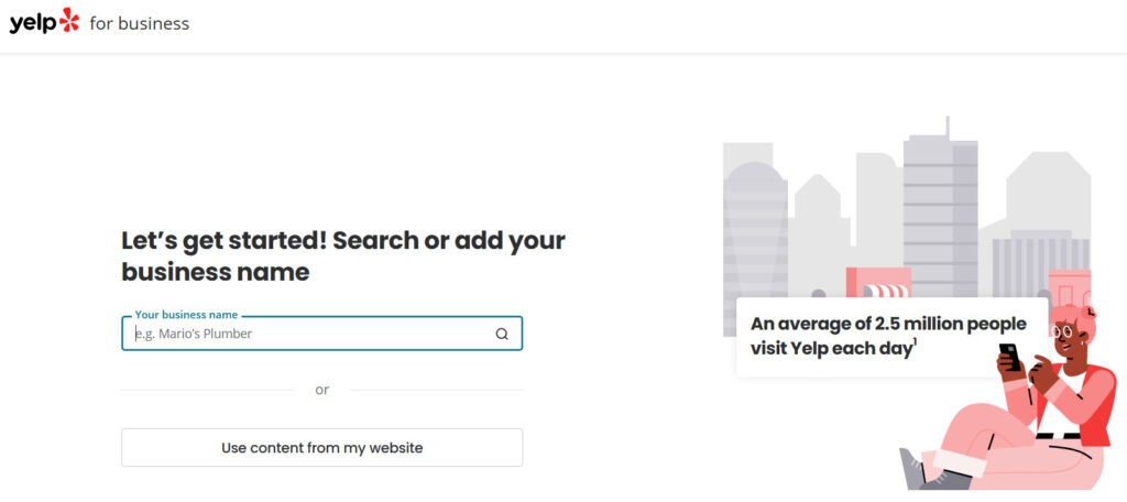 Registration for Yelp